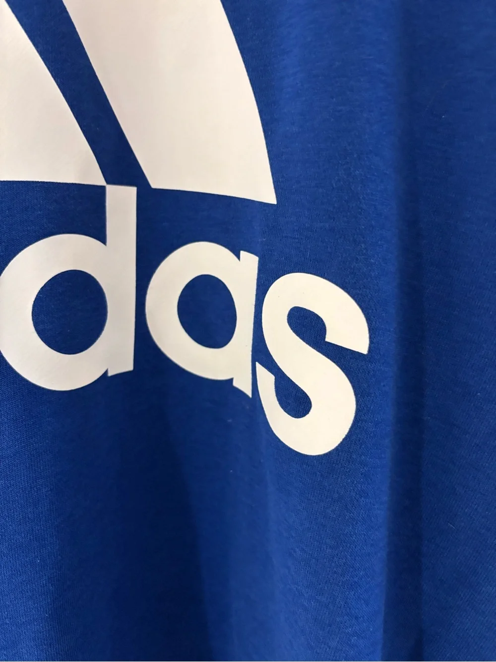 Adidas Men’s Essentials Big Logo Fleece Crewneck Sweatshirt Size 2XL Blue EUC